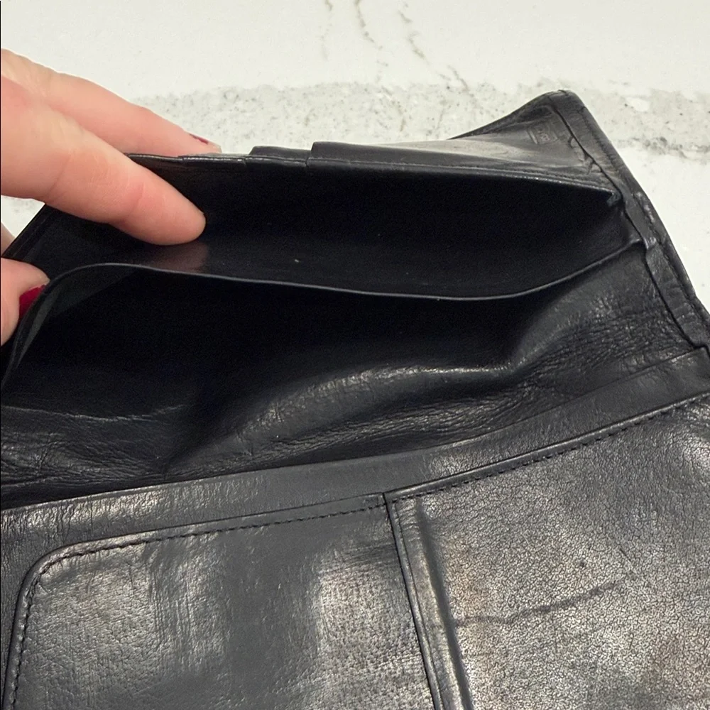 Coach Water Buffalo Vintage Breast Pocket Travel Long Leather Wallet -Rare